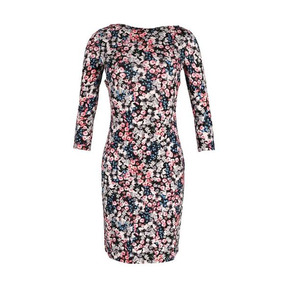 Erdem Floral Print Dress in Black Cotton